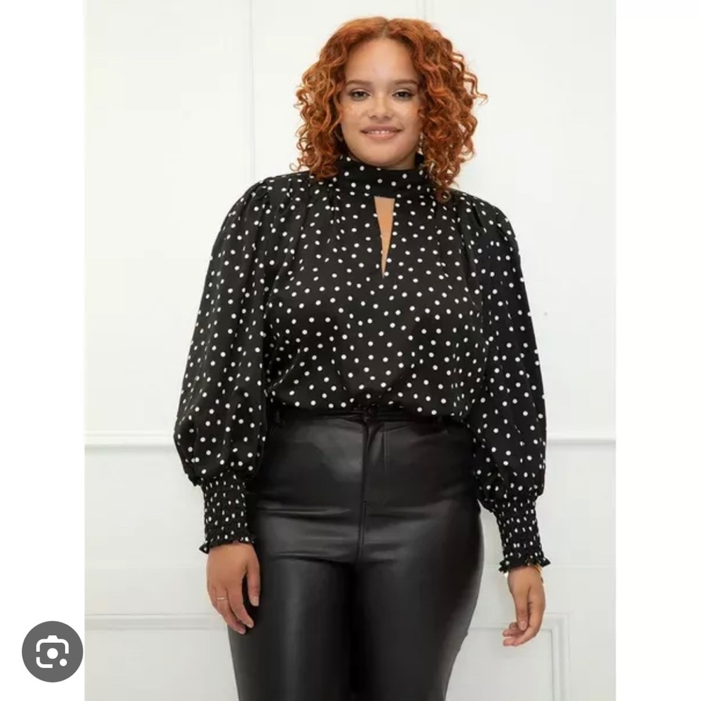 Eloquii Polka Dot Blouse